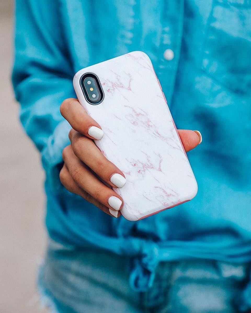 Subtle Blush | White and Pink Marble Case iPhone Case get.casely