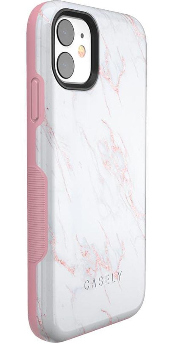 Subtle Blush | White and Pink Marble Case iPhone Case get.casely
