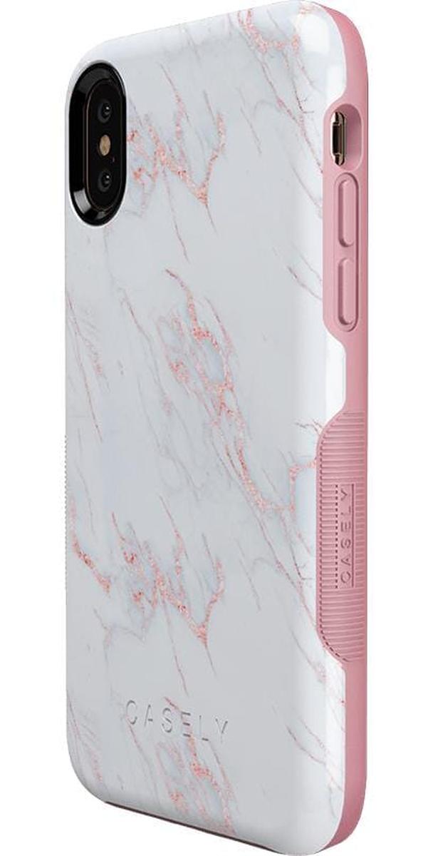 Subtle Blush | White and Pink Marble Case iPhone Case get.casely