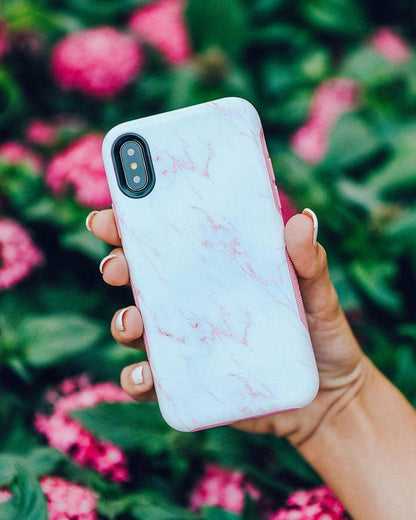 Subtle Blush | White and Pink Marble Case iPhone Case get.casely