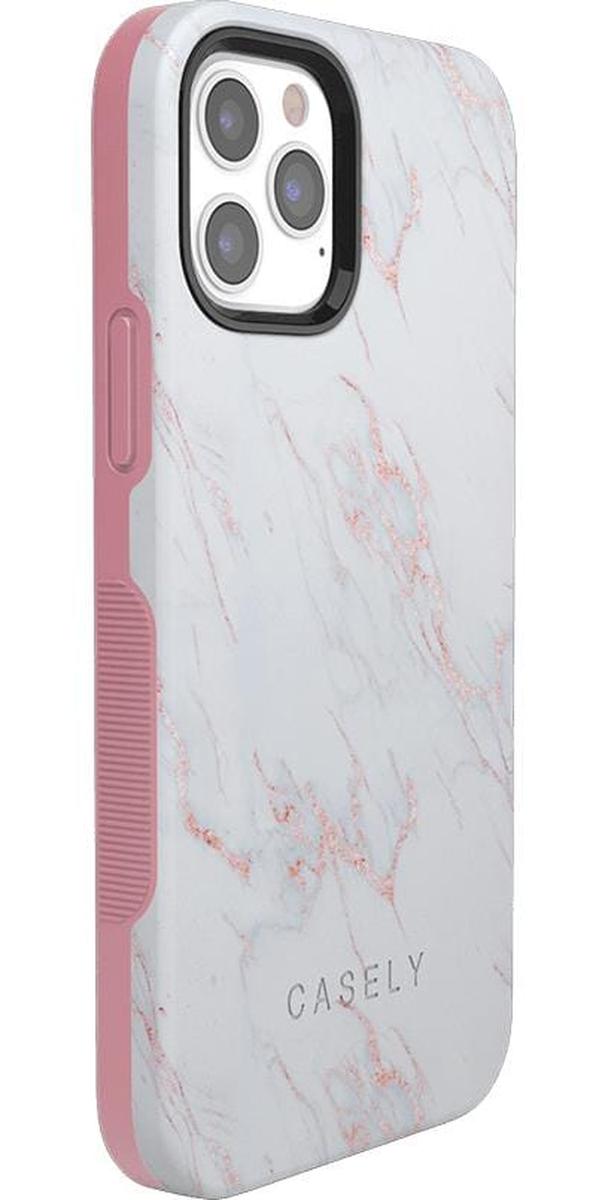Subtle Blush | White and Pink Marble Case iPhone Case get.casely