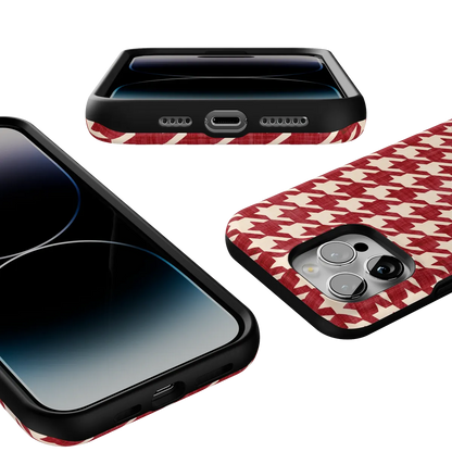 Scarlet Stitch | Red Houndstooth Case