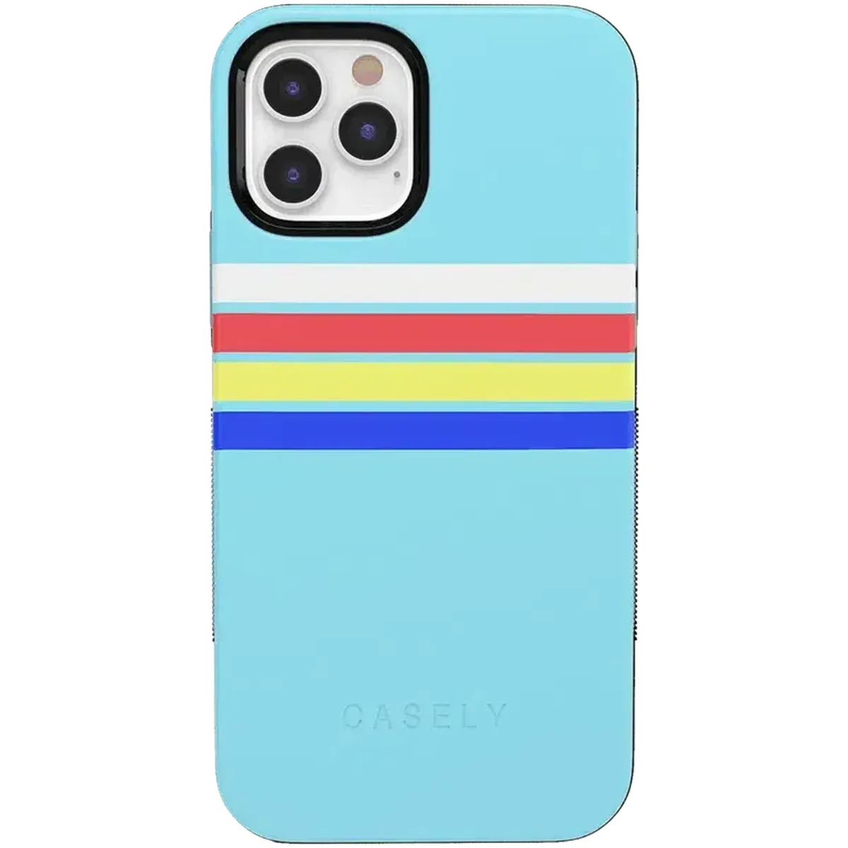 Totally Groovy | Teal Rainbow Stripes Color Block Case iPhone Case get.casely Bold iPhone 12 Pro Max