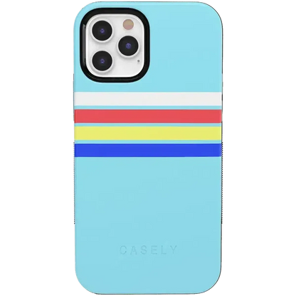 Totally Groovy | Teal Rainbow Stripes Color Block Case iPhone Case get.casely Bold iPhone 12 Pro Max
