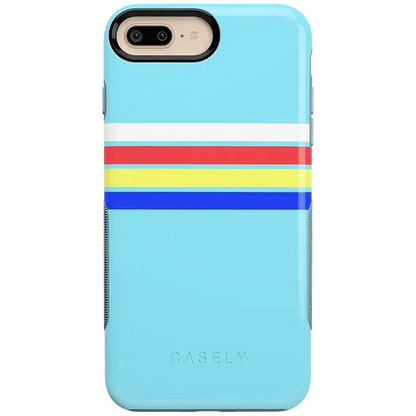 Totally Groovy | Teal Rainbow Stripes Color Block Case iPhone Case get.casely Bold iPhone 6/7/8 Plus