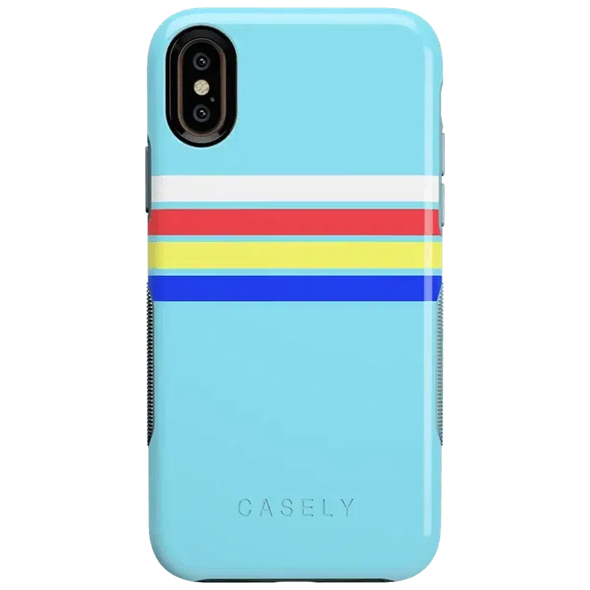 Totally Groovy | Teal Rainbow Stripes Color Block Case iPhone Case get.casely Bold iPhone XS Max
