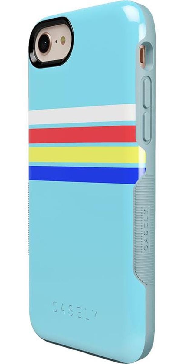 Totally Groovy | Teal Rainbow Stripes Color Block Case iPhone Case get.casely