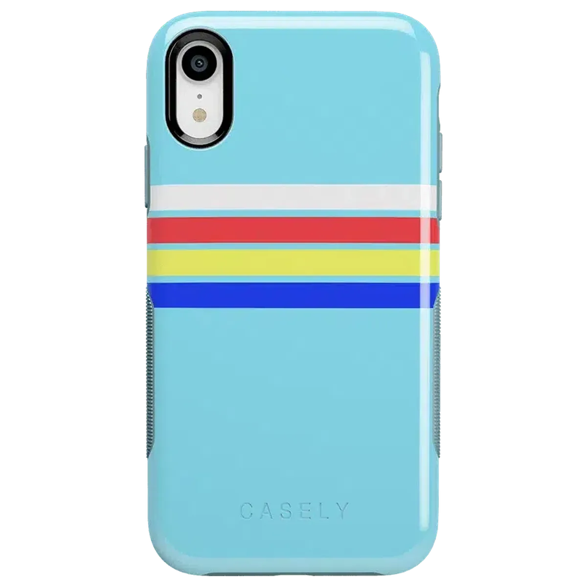 Totally Groovy | Teal Rainbow Stripes Color Block Case iPhone Case get.casely