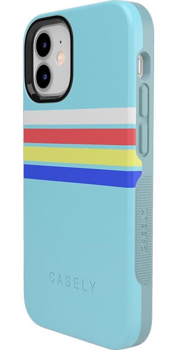 Totally Groovy | Teal Rainbow Stripes Color Block Case iPhone Case get.casely