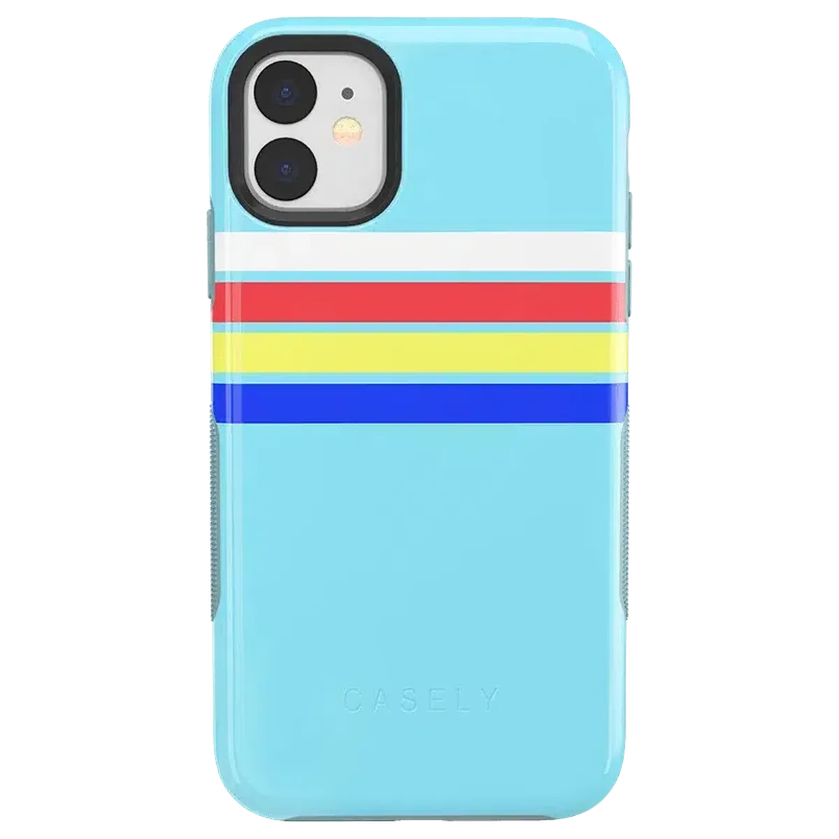 Totally Groovy | Teal Rainbow Stripes Color Block Case iPhone Case get.casely