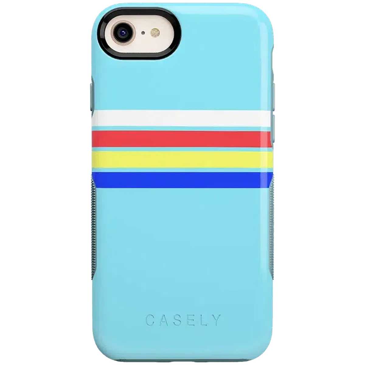 Totally Groovy | Teal Rainbow Stripes Color Block Case iPhone Case get.casely
