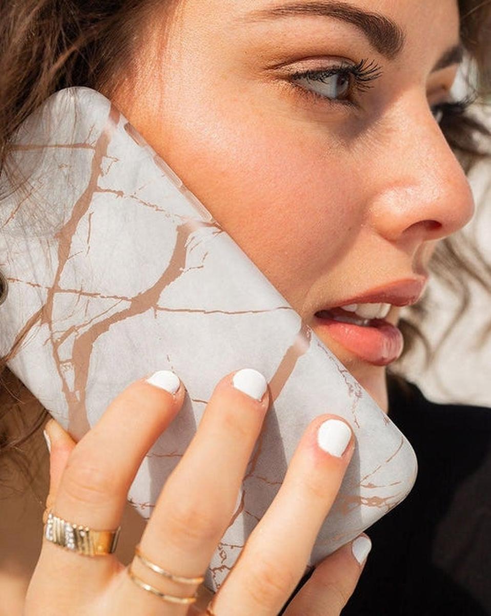 Touch of Lavender | Lavender Gray & Rose Gold Marble Case iPhone Case get.casely