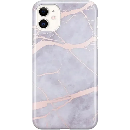 Touch of Lavender | Lavender Gray & Rose Gold Marble Case iPhone Case get.casely