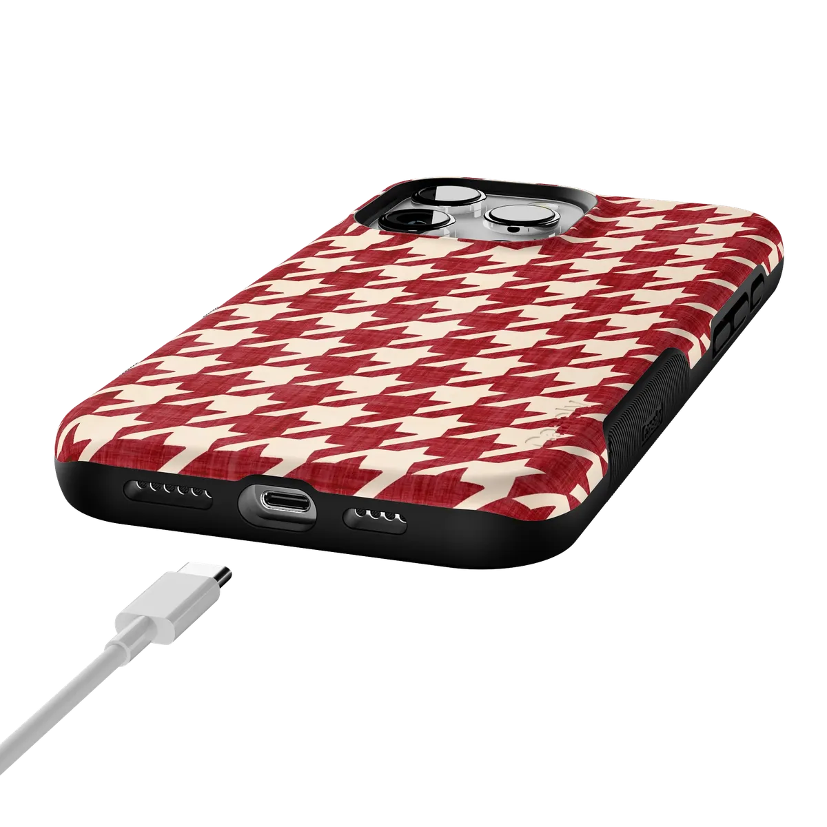 Scarlet Stitch | Red Houndstooth Case