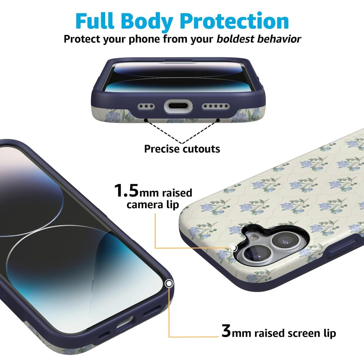 Vintage Garden | Blue Hydrangea Case iPhone Case get.casely