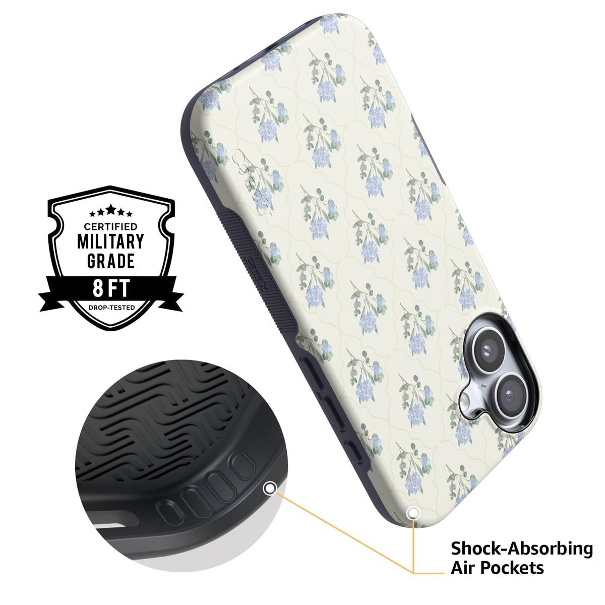 Vintage Garden | Blue Hydrangea Case iPhone Case get.casely