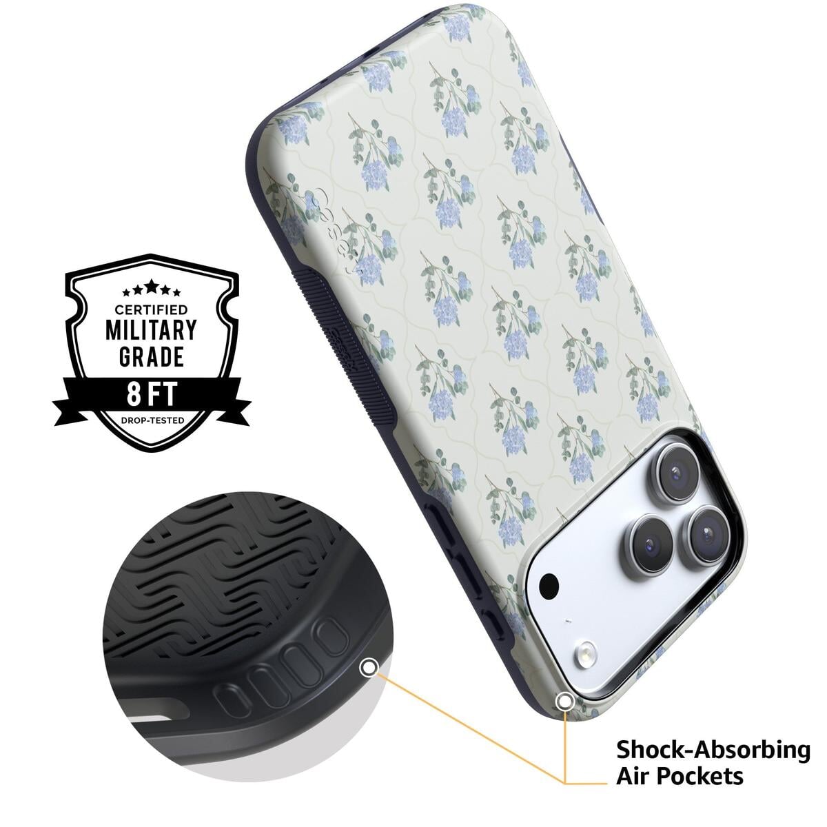 Vintage Garden | Blue Hydrangea Case iPhone Case get.casely