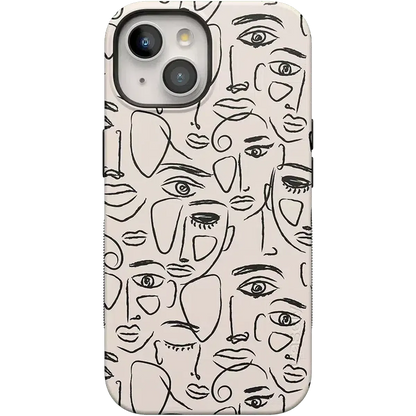 We're All Human | Minimal Face Art Case iPhone Case get.casely Bold Flex + MagSafe® iPhone 15 Plus