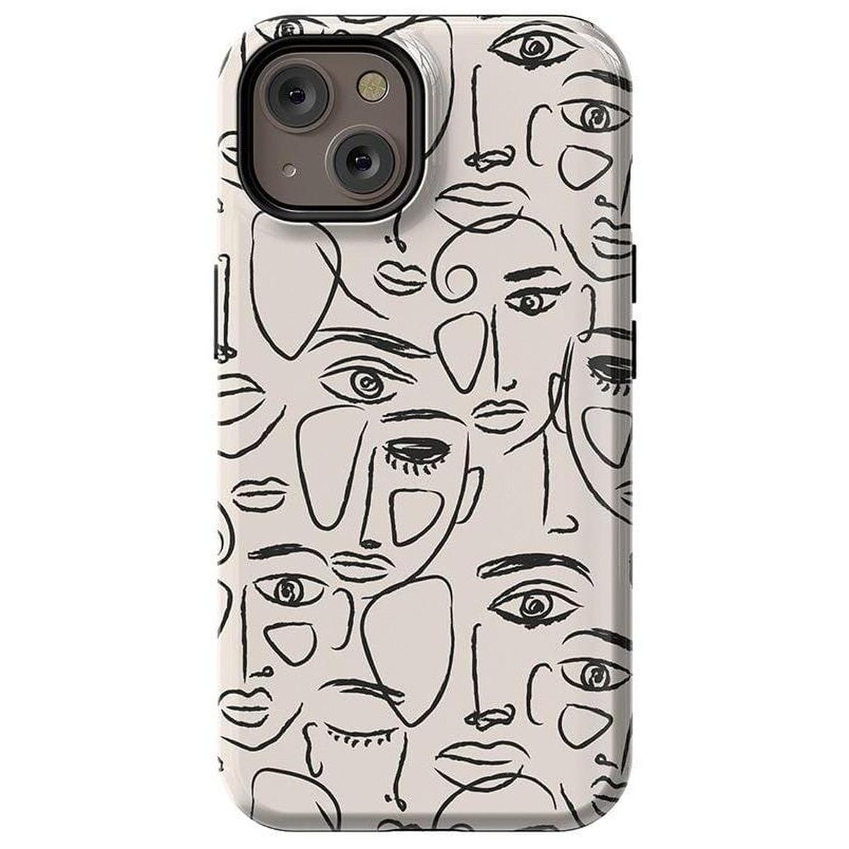 We're All Human | Minimal Face Art Case iPhone Case get.casely Essential + MagSafe® iPhone 14