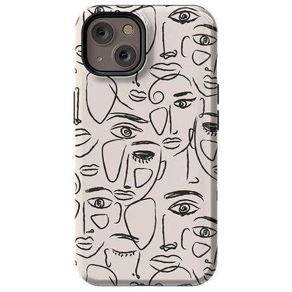 We're All Human | Minimal Face Art Case iPhone Case get.casely Essential + MagSafe® iPhone 14