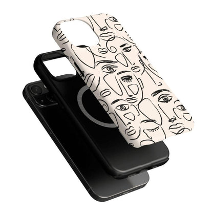 We're All Human | Minimal Face Art Case iPhone Case get.casely