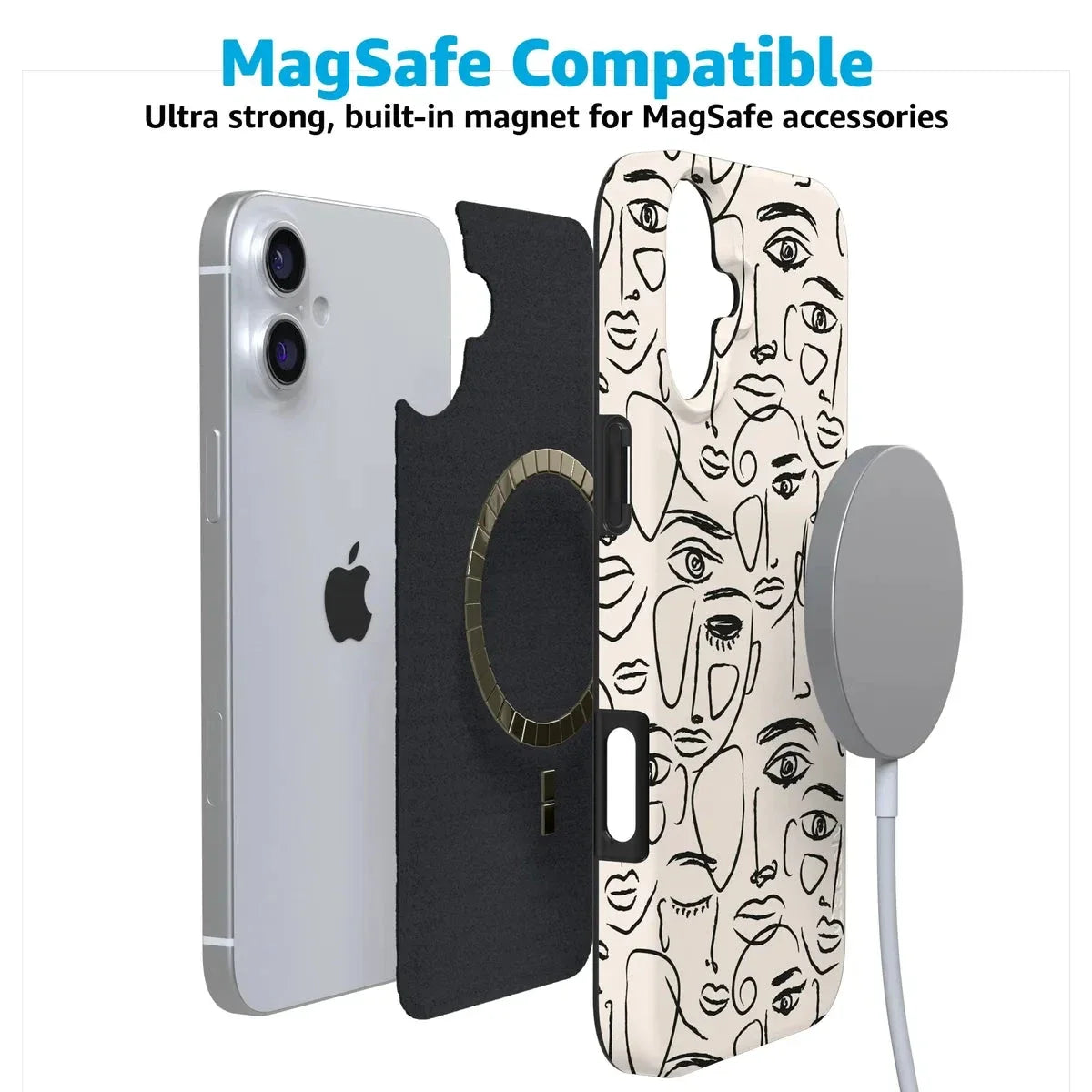 We're All Human | Minimal Face Art Case iPhone Case get.casely