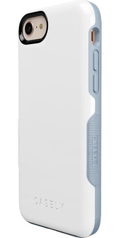 White on Light Blue iPhone Case get.casely