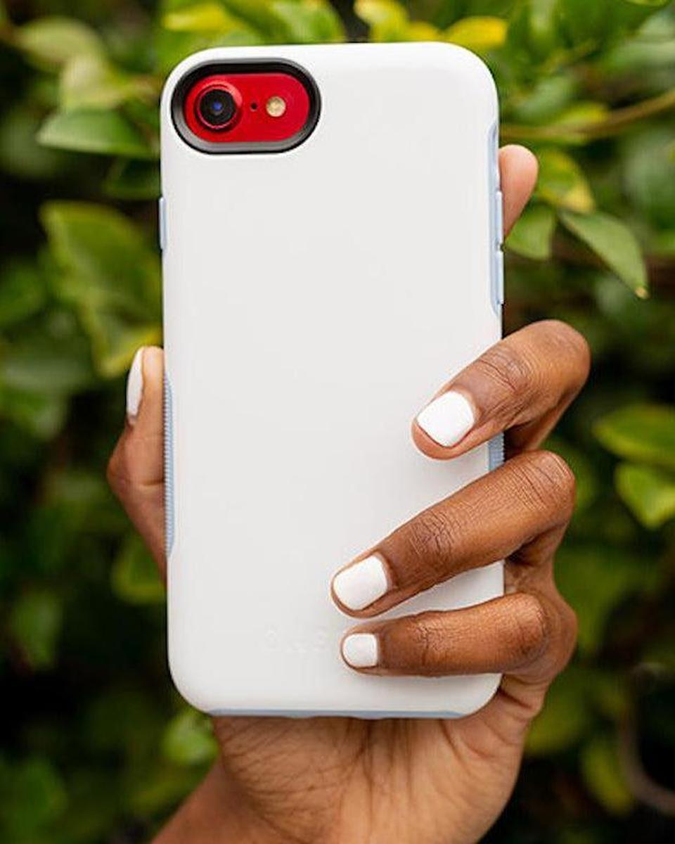 White on Light Blue | Ultra-Protective Bold Case iPhone Case get.casely