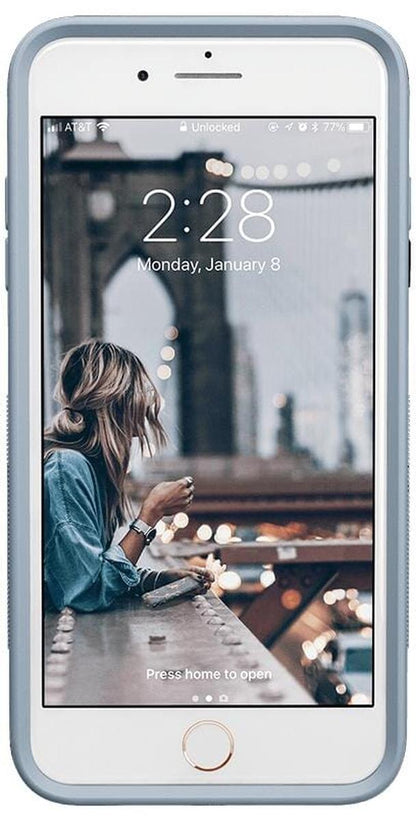 White on Light Blue iPhone Case get.casely