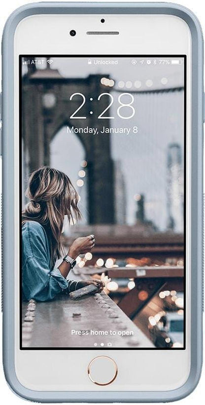 White on Light Blue iPhone Case get.casely