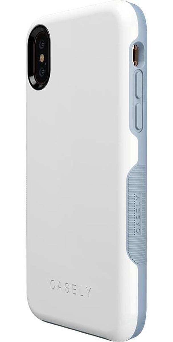 White on Light Blue iPhone Case get.casely