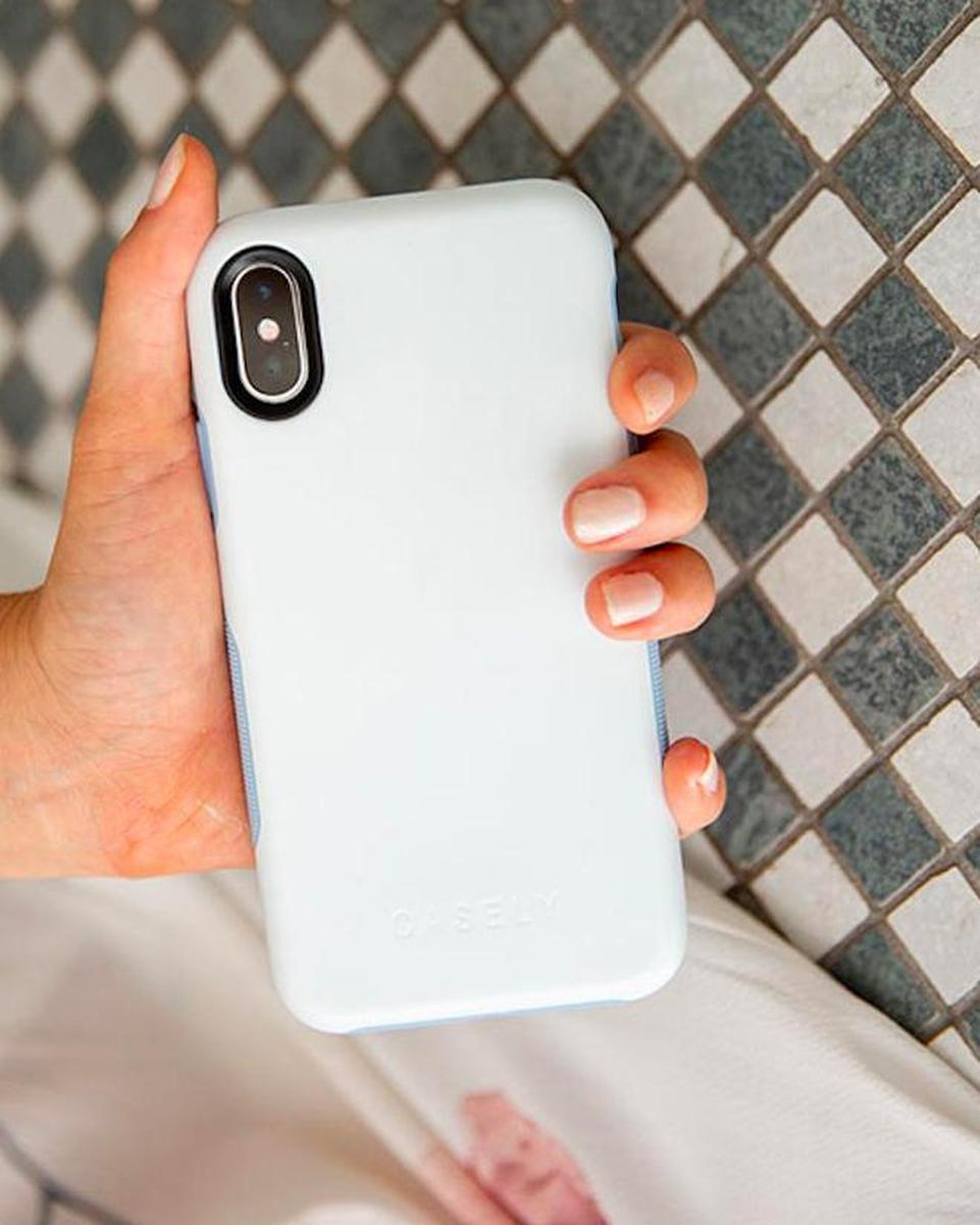 White on Light Blue | Ultra-Protective Bold Case iPhone Case get.casely
