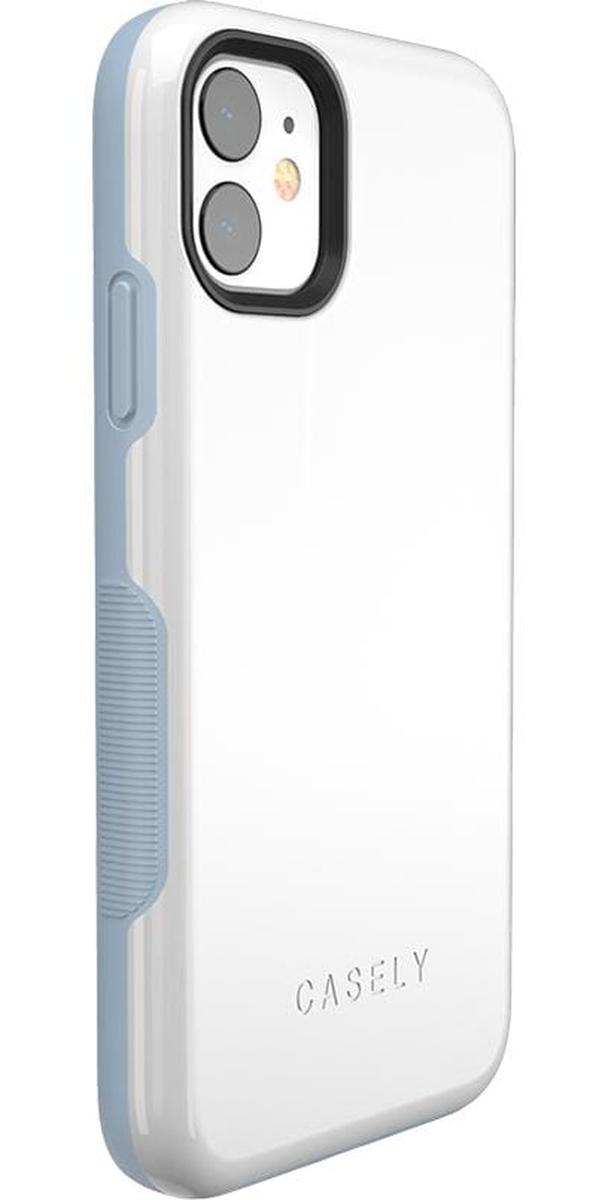 White on Light Blue iPhone Case get.casely