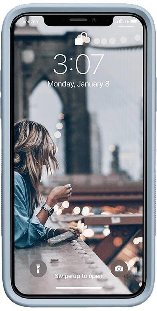 White on Light Blue iPhone Case get.casely