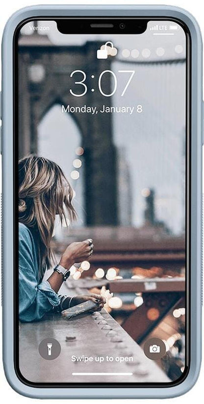 White on Light Blue iPhone Case get.casely