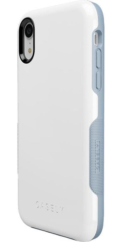 White on Light Blue iPhone Case get.casely