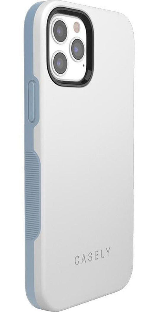 White on Light Blue iPhone Case get.casely