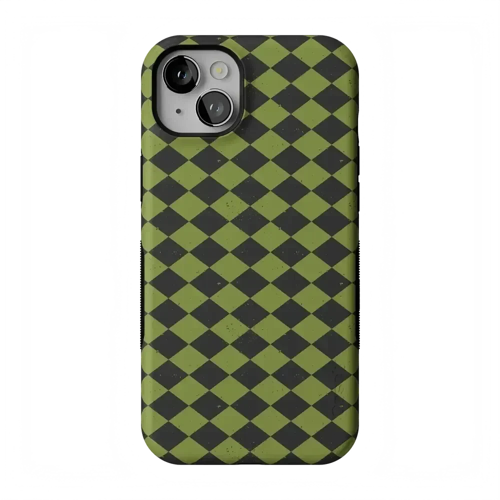 Wicked Hex | Green Checkered Case Phone Case get.casely Bold Flex + MagSafe® iPhone 14 Plus