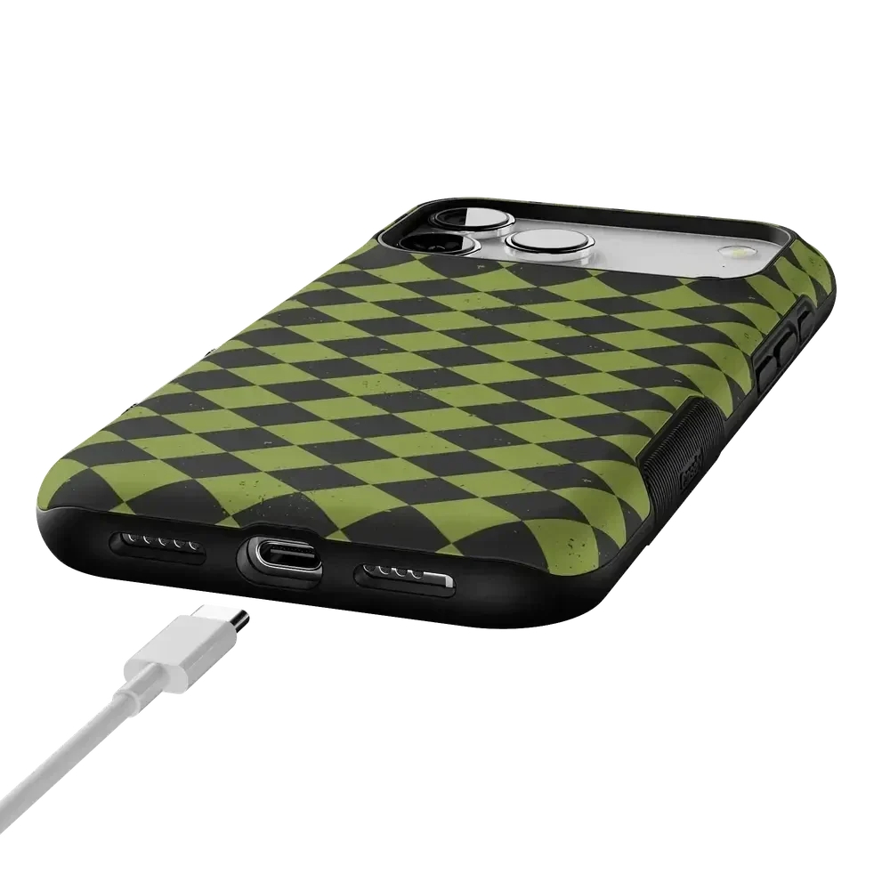 Wicked Hex | Green Checkered Case Phone Case get.casely