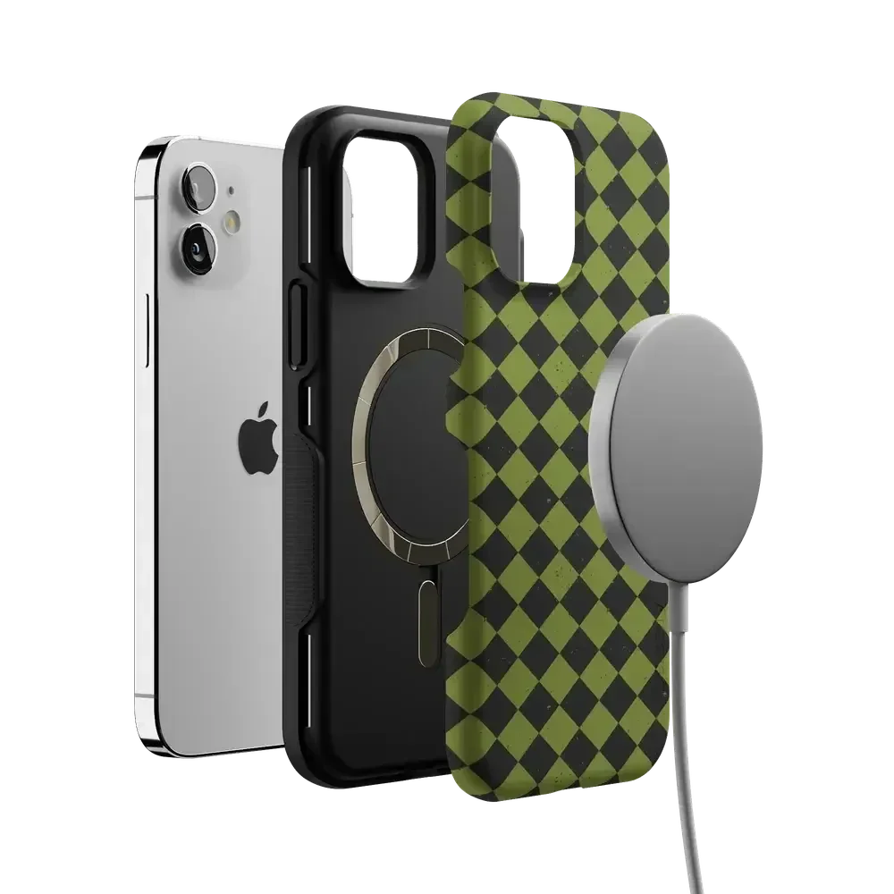 Wicked Hex | Green Checkered Case Phone Case get.casely