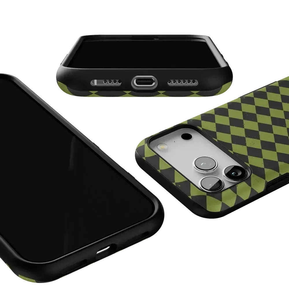Wicked Hex | Green Checkered Case Phone Case get.casely