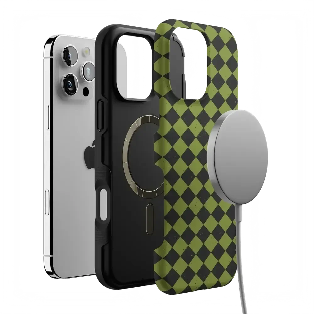 Wicked Hex | Green Checkered Case Phone Case get.casely