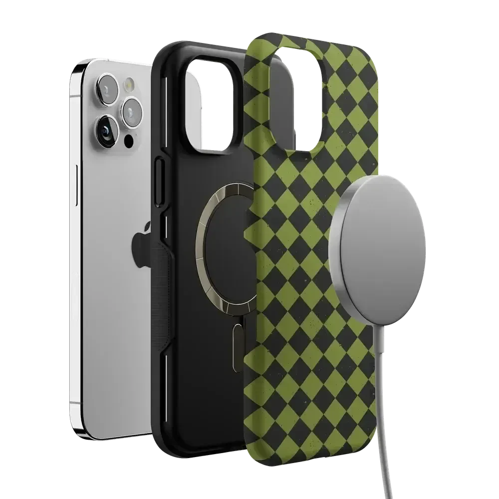 Wicked Hex | Green Checkered Case Phone Case get.casely