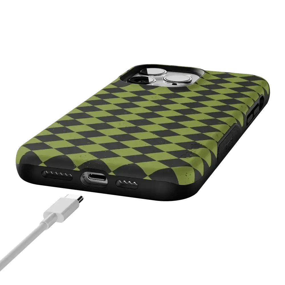 Wicked Hex | Green Checkered Case Phone Case get.casely
