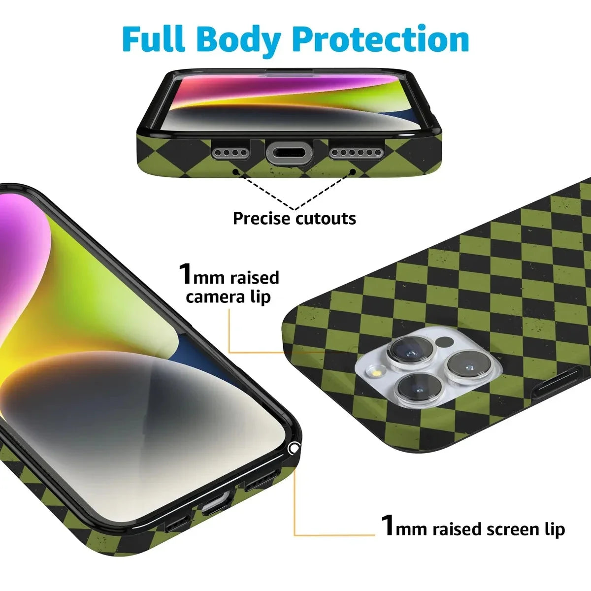 Wicked Hex | Green Checkered Case Phone Case get.casely