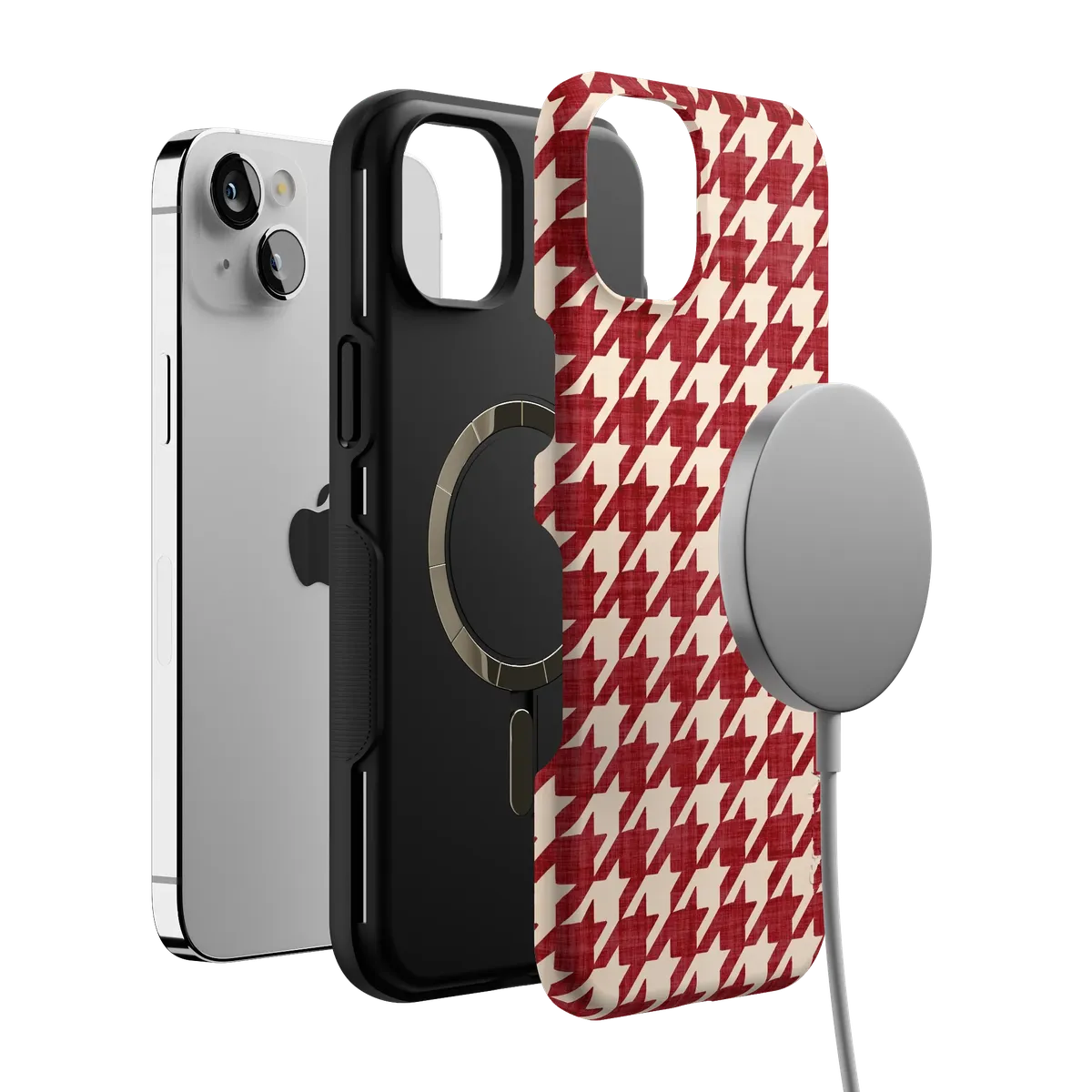 Scarlet Stitch | Red Houndstooth Case