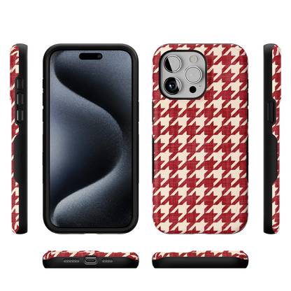 Scarlet Stitch | Red Houndstooth Case