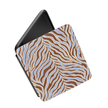 Untamed | Brown & Blue Zebra Kindle Case