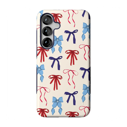 American Girlie | Red White & Blue Bows Case - Galaxy S25 Plus